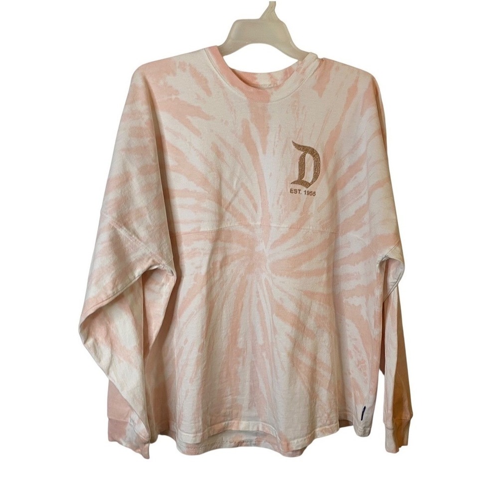 Disney World Spirit Jersey Pink Tie Dye Puff Print Adult Large Women Oversized